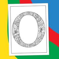 een naar z hand getekend mandala alfabet brief kleur bladzijde. alfabet brief bloem kleur boek Pagina's. az brief mandala kleur bladzijde tekening. vector