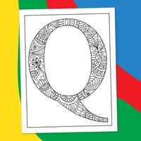 een naar z hand getekend mandala alfabet brief kleur bladzijde. alfabet brief bloem kleur boek Pagina's. az brief mandala kleur bladzijde tekening. vector