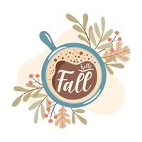 Hallo herfst illustratie kaart vector