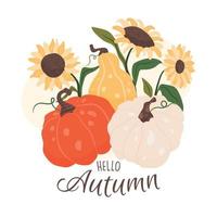 Hallo herfst illustratie kaart vector