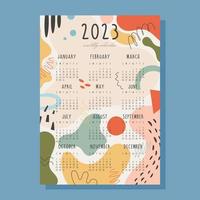 2023 maandelijks kalender concept vector