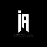 IA brief logo ontwerp. eerste brieven IA gamen logo icoon voor technologie bedrijven. tech brief IA minimaal logo ontwerp sjabloon. IA brief ontwerp vector met wit en zwart kleuren. IA
