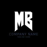 mb brief logo ontwerp. eerste brieven mb gamen logo icoon voor technologie bedrijven. tech brief mb minimaal logo ontwerp sjabloon. mb brief ontwerp vector met wit en zwart kleuren. mb