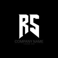 rs brief logo ontwerp. eerste brieven rs gamen logo icoon voor technologie bedrijven. tech brief rs minimaal logo ontwerp sjabloon. rs brief ontwerp vector met wit en zwart kleuren. rs