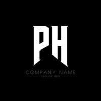 ph brief logo ontwerp. eerste brieven ph gamen logo icoon voor technologie bedrijven. tech brief ph minimaal logo ontwerp sjabloon. ph brief ontwerp vector met wit en zwart kleuren. ph