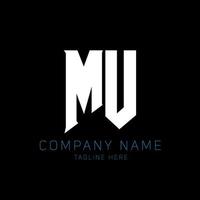 mu brief logo ontwerp. eerste brieven mu gamen logo icoon voor technologie bedrijven. tech brief mu minimaal logo ontwerp sjabloon. mu brief ontwerp vector met wit en zwart kleuren. mu