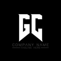 gc brief logo ontwerp. eerste brieven gc gamen logo icoon voor technologie bedrijven. tech brief gc minimaal logo ontwerp sjabloon. gc brief ontwerp vector met wit en zwart kleuren. gc