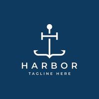 brief h anker marinier haven logo ontwerp vector