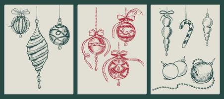 Kerstmis speelgoed set. hand- getrokken illustratie vector