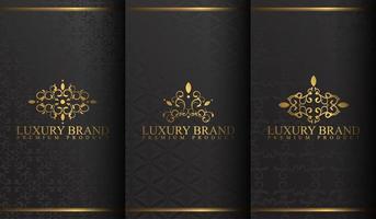 set van luxe zwarte en gouden logo-ontwerpen vector