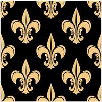 goud en zwart Frans naadloos patroon vector