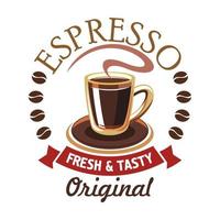 koffie kop met bonen icoon voor cafe ontwerp vector