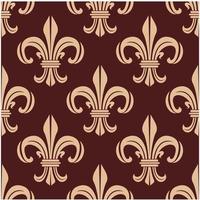 naadloos bruin en beige lelies patroon vector