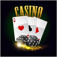 casino vector poster. kaarten, dobbelstenen