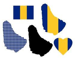 kaart van Barbados van verschillend kleuren en symbolen Aan een wit achtergrond vector