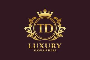 eerste td brief Koninklijk luxe logo sjabloon in vector kunst voor luxueus branding projecten en andere vector illustratie.