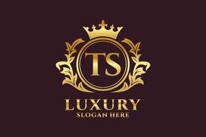 eerste ts brief Koninklijk luxe logo sjabloon in vector kunst voor luxueus branding projecten en andere vector illustratie.