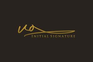 eerste vo brief handtekening logo sjabloon elegant ontwerp logo. hand- getrokken schoonschrift belettering vector illustratie.