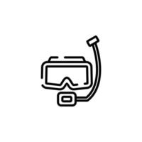 duiken masker, snorkel, badmode, snorkelen stippel lijn icoon vector illustratie logo sjabloon. geschikt voor veel doeleinden.