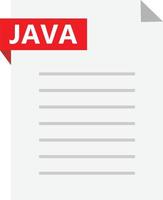 Java bron code het dossier icoon. Java uitbreiding het dossier teken. vlak stijl. vector