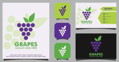 druif fruit logo ontwerp sjabloon vector
