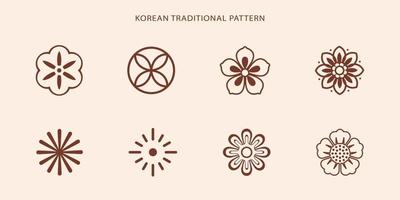 Koreaans traditioneel lijn patroon. Aziatisch stijl. Korea, China symbool reeks vector