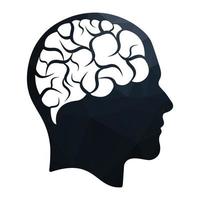 hoofd met hersenen vector illustratie ontwerp. menselijk hoofd en hersenen vector icoon. geest concept.