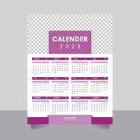 2023 nieuw jaar gemakkelijk muur kalender ontwerper sjabloon ontwerp vector illustratie