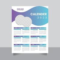 2023 nieuw jaar gemakkelijk muur kalender ontwerper sjabloon ontwerp vector illustratie