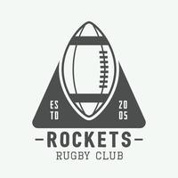 vintage rugby en american football labels, emblemen en logo. vector illustratie