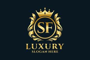 eerste sf brief Koninklijk luxe logo sjabloon in vector kunst voor luxueus branding projecten en andere vector illustratie.