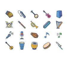 muziek- instrumenten icoon reeks vector