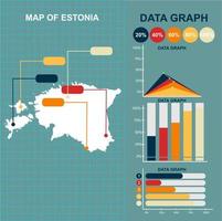 Estland kaart vector ontwerp vlak stijl met vector grafiek