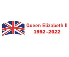 koningin Elizabeth 1952 2022 rood en Brits Verenigde koninkrijk embleem nationaal Europa vlag vector illustratie abstract ontwerp element