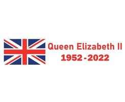 koningin Elizabeth 1952 2022 rood en Brits Verenigde koninkrijk vlag nationaal Europa embleem symbool icoon vector illustratie abstract ontwerp element