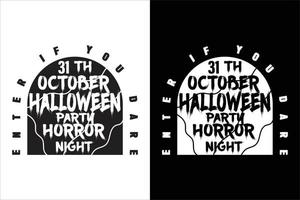 31e oktober halloween partij verschrikking nacht t overhemd vector