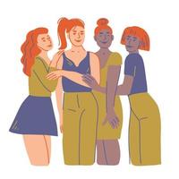 vier vrouw vriendschap vector