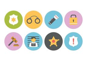 Gratis Politie En Crime Flat Icons vector