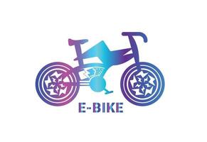 e fiets logo en icoon ontwerp sjabloon vector