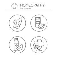 homeopathie pictogrammen reeks vector