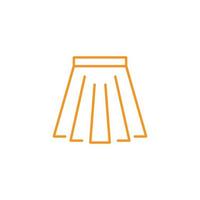 eps10 oranje vector kort rok abstract lijn icoon geïsoleerd Aan wit achtergrond. mini rok schets symbool in een gemakkelijk vlak modieus modern stijl voor uw website ontwerp, logo, en mobiel toepassing