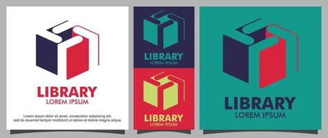 boeken in de bibliotheek logo sjabloon vector