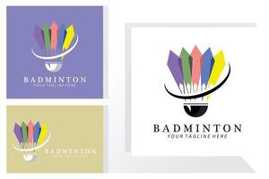 badminton logo ontwerp, vector icoon voor atletiek wedstrijden