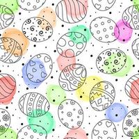 tekening van Pasen eieren reeks verzameling met ornamenten en gekleurde eieren Aan wit achtergrond vector
