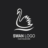 zwaan icoon en logo. vector illustratie