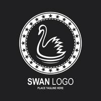 zwaan icoon en logo. vector illustratie