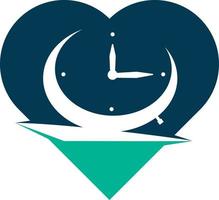 tijd klok logo ontwerp sjabloon. tijd 24e uren slim logo concept. vector