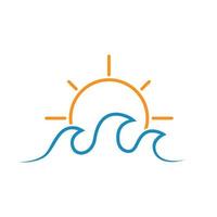 Golf en zon logo icoon illustratie vector