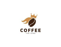 koffie koning logo met kroon illustratie vector