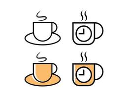 koffie tijd logo symbool illustratie vector